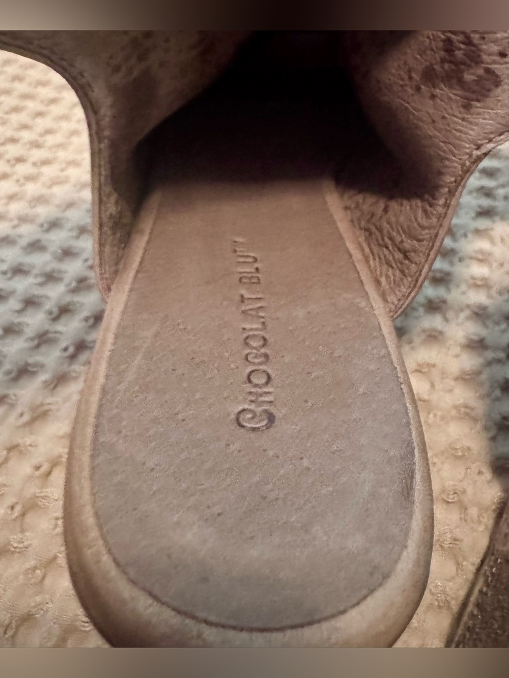 Chocolate Blu LeatherWedge - Taupe       Size 9.5 - Picture 8 of 8